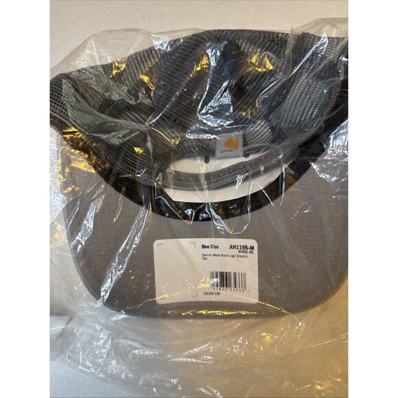 NEW Carhartt G Force Snap Back Canvas Mesh Graphic Cap Logo Gray Men's - Picture 2 of 5